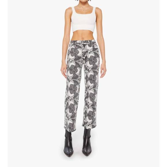 MOTHER Pants - MOTHER Monochrome Swirl Cropped Pants